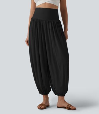 Ribbed Super High Waisted Joggers with Pockets