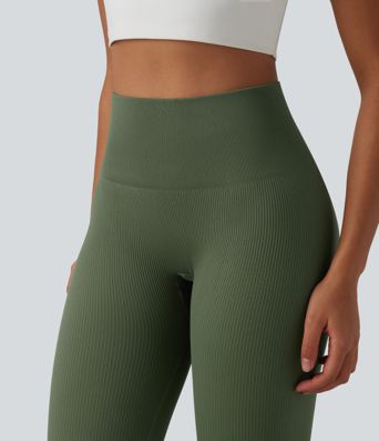 Seamless Flow High Waisted Tummy Control Butt Lifting 7/8 Yoga Leggings