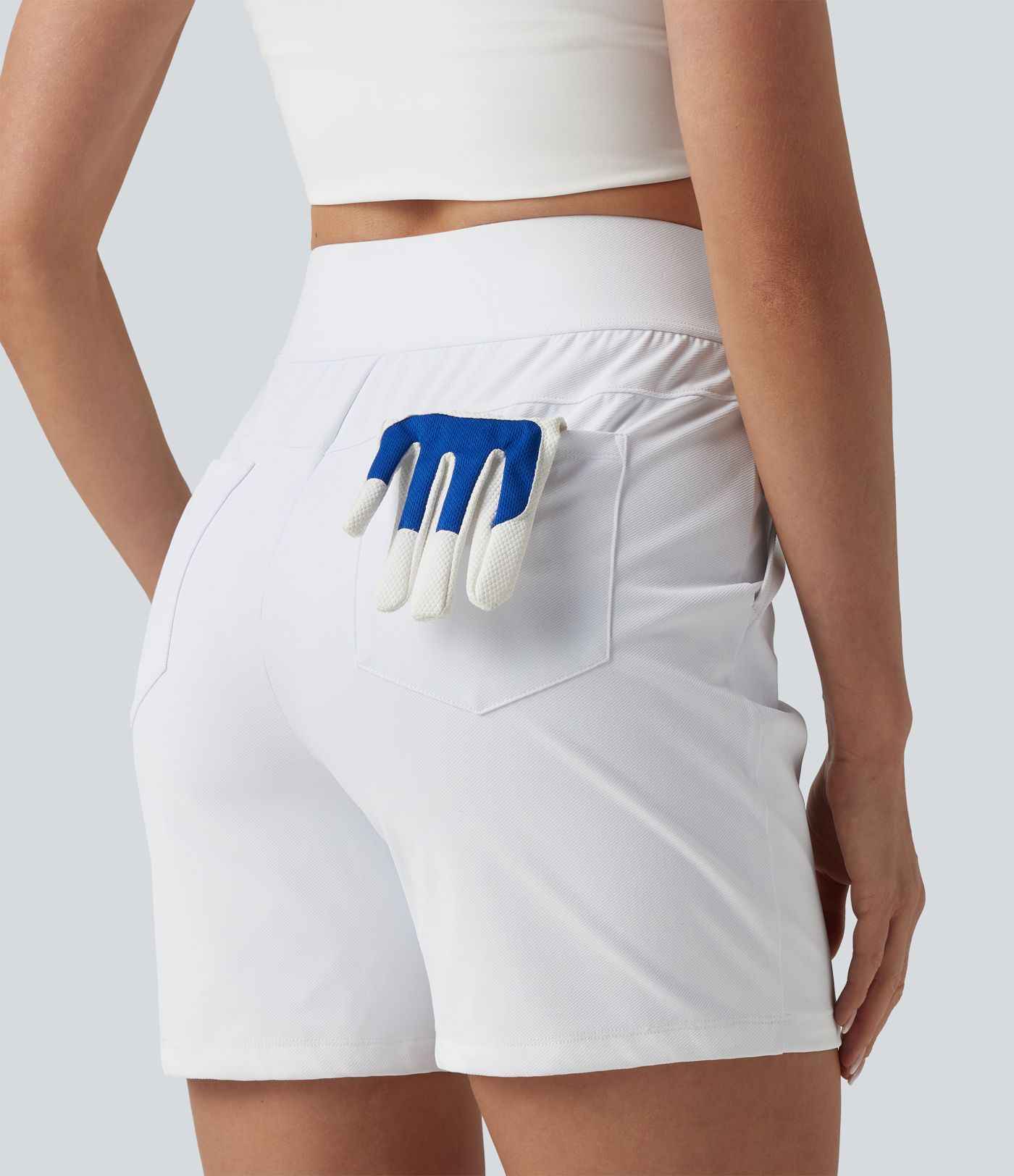 Mid High Waisted Quick Dry Golf Shorts with Pockets 5''-Golf Tee-UPF40+