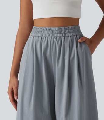 High Waisted Wide Leg Casual Pants with Pockets