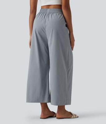 High Waisted Wide Leg Casual Pants with Pockets