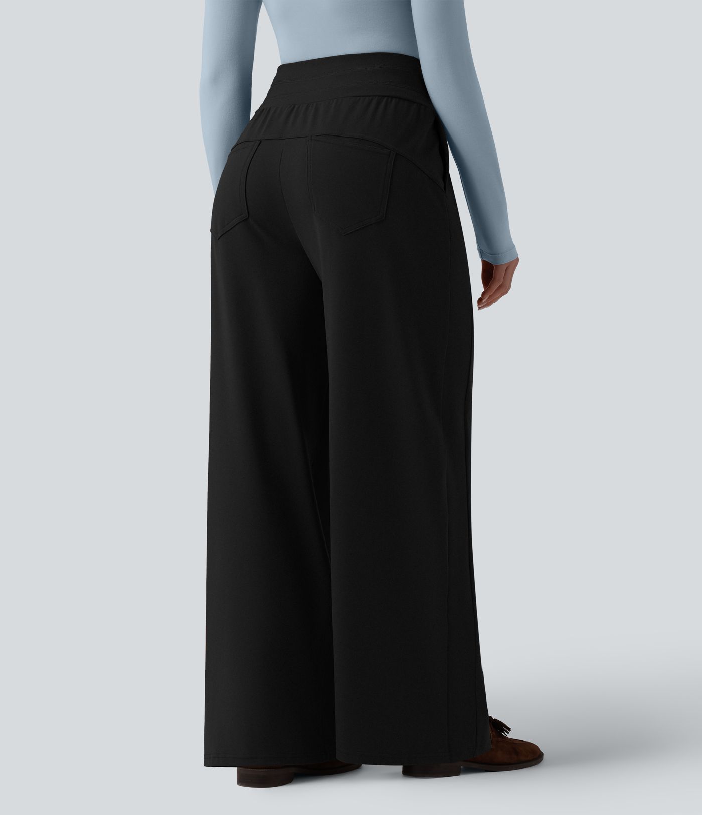 High Waisted Wide Leg Casual Pants with Pockets