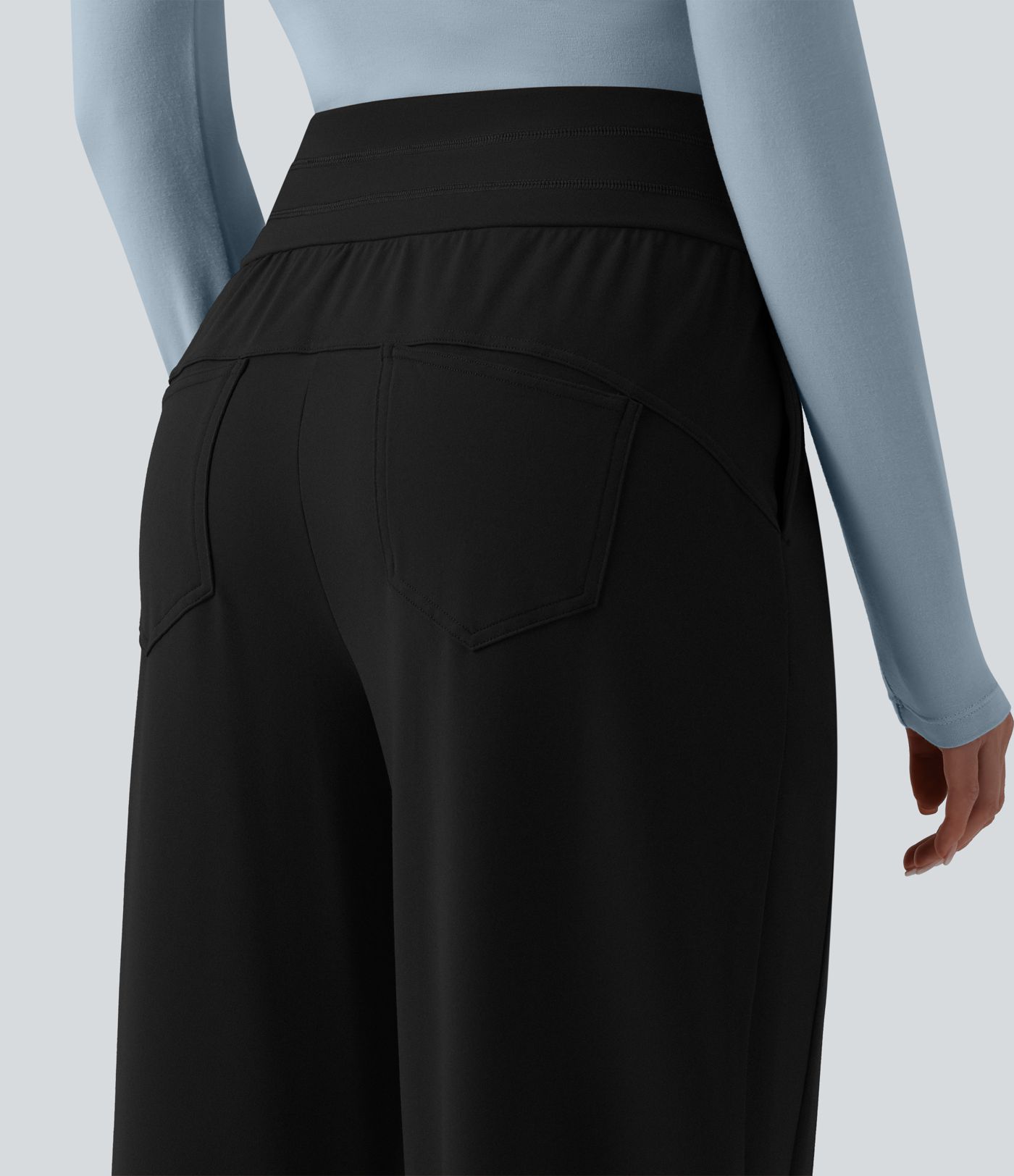 High Waisted Wide Leg Casual Pants with Pockets