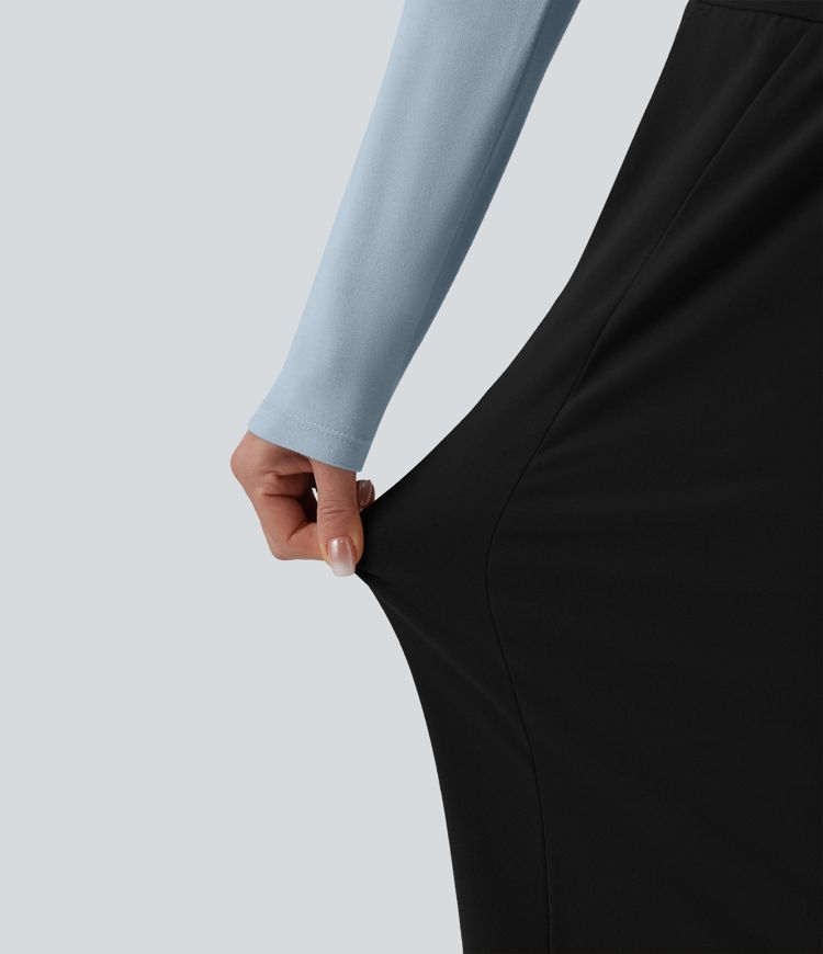 High Waisted Wide Leg Casual Pants with Pockets