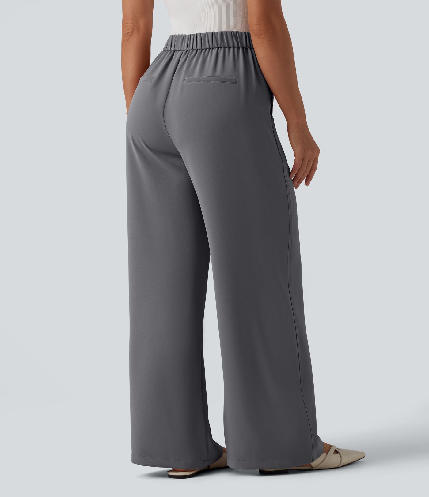 Halara Flex™ High Waisted Drawstring Wide Leg Work Pants with Pockets