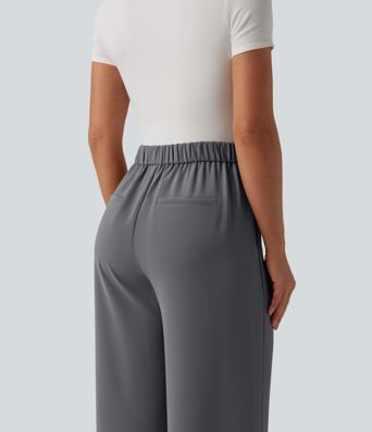 Halara Flex™ High Waisted Drawstring Wide Leg Work Pants with Pockets