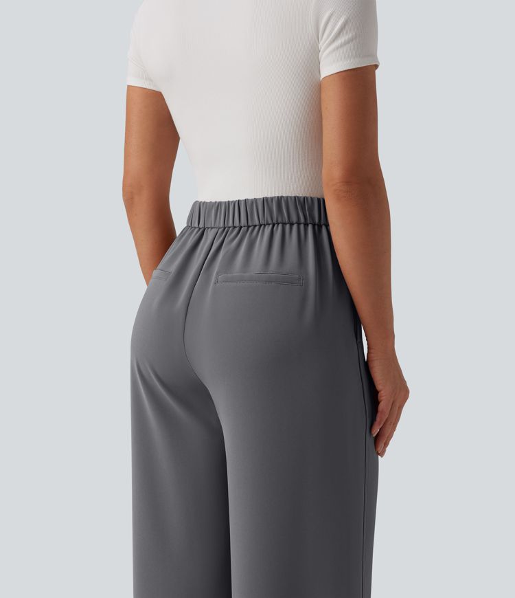 Halara Flex™ High Waisted Drawstring Wide Leg Work Pants with Pockets