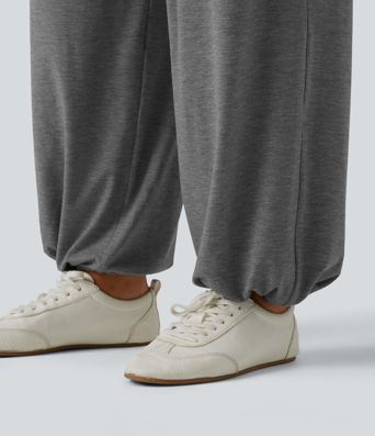 High Waisted Ruched Heathered Yoga Pants with Pockets High Waisted Ruched Heathered Yoga Pants with Pockets