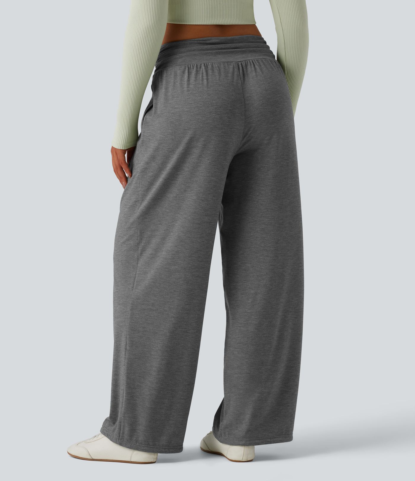 High Waisted Ruched Heathered Yoga Pants with Pockets High Waisted Ruched Heathered Yoga Pants with Pockets