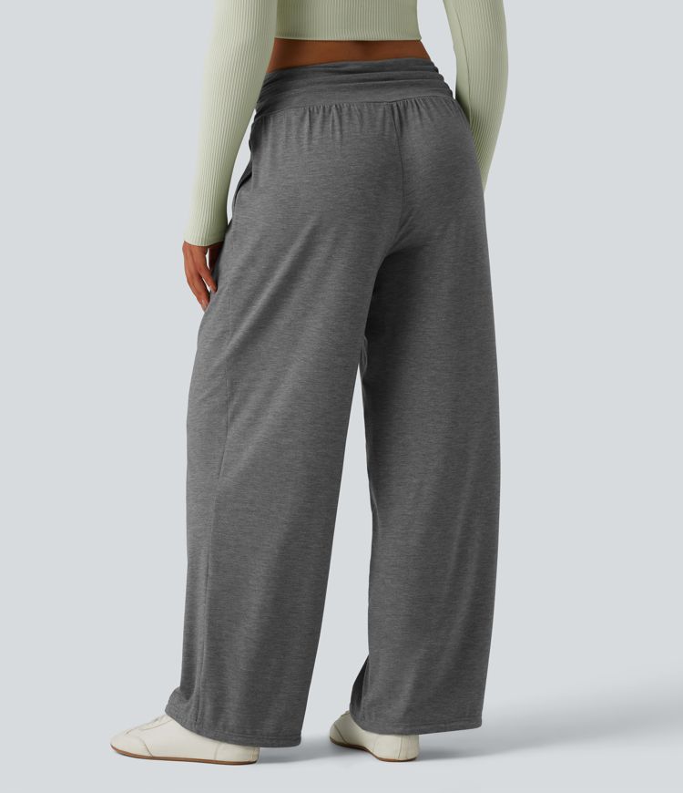 High Waisted Ruched Heathered Yoga Pants with Pockets High Waisted Ruched Heathered Yoga Pants with Pockets