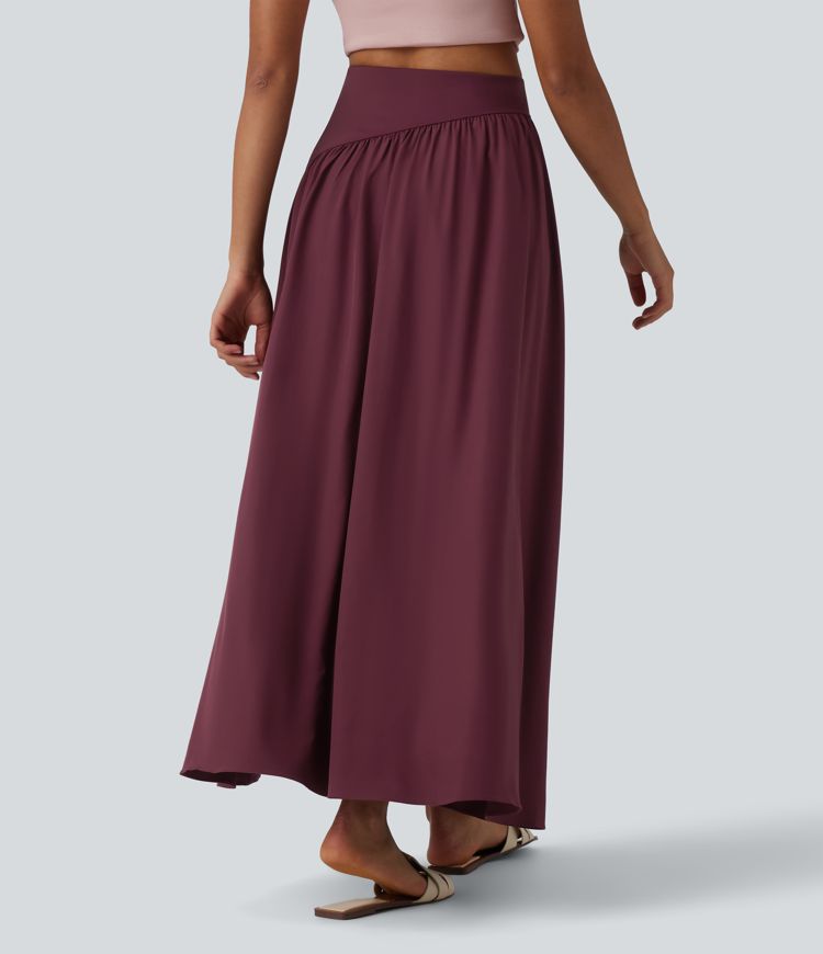 Breezeful™ Jupe maxi décontractée fluide taille haute à séchage rapide avec poches