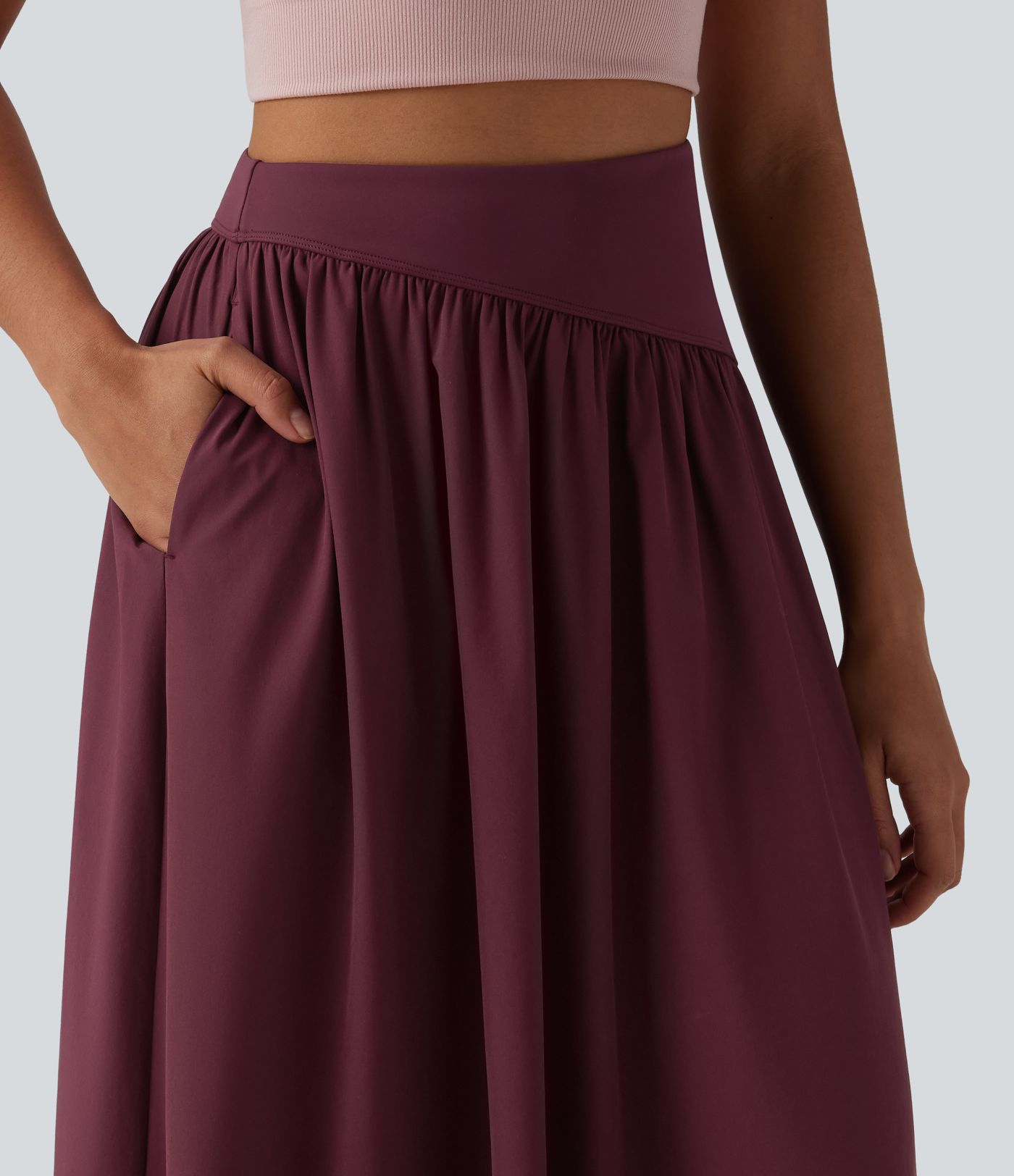 Breezeful™ Jupe maxi décontractée fluide taille haute à séchage rapide avec poches