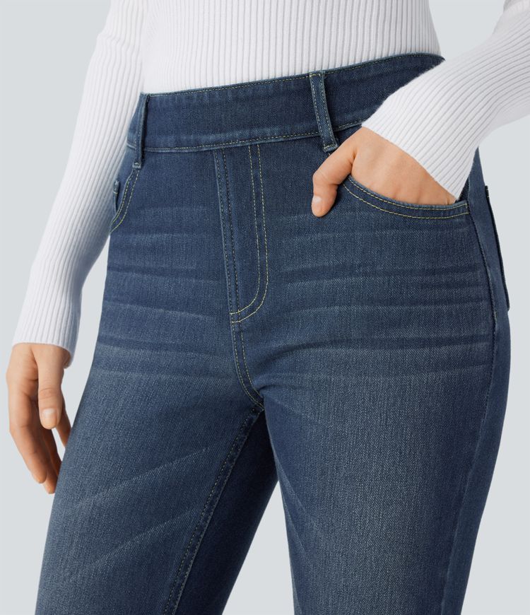 Halara Flex™ Mid Rise Pull On Pockets Casual Skinny Jeans