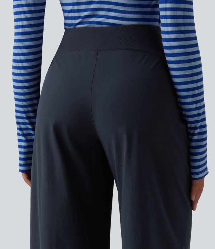 High Waisted Wide Leg Casual Pants with Pockets