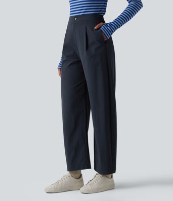 High Waisted Wide Leg Casual Pants with Pockets