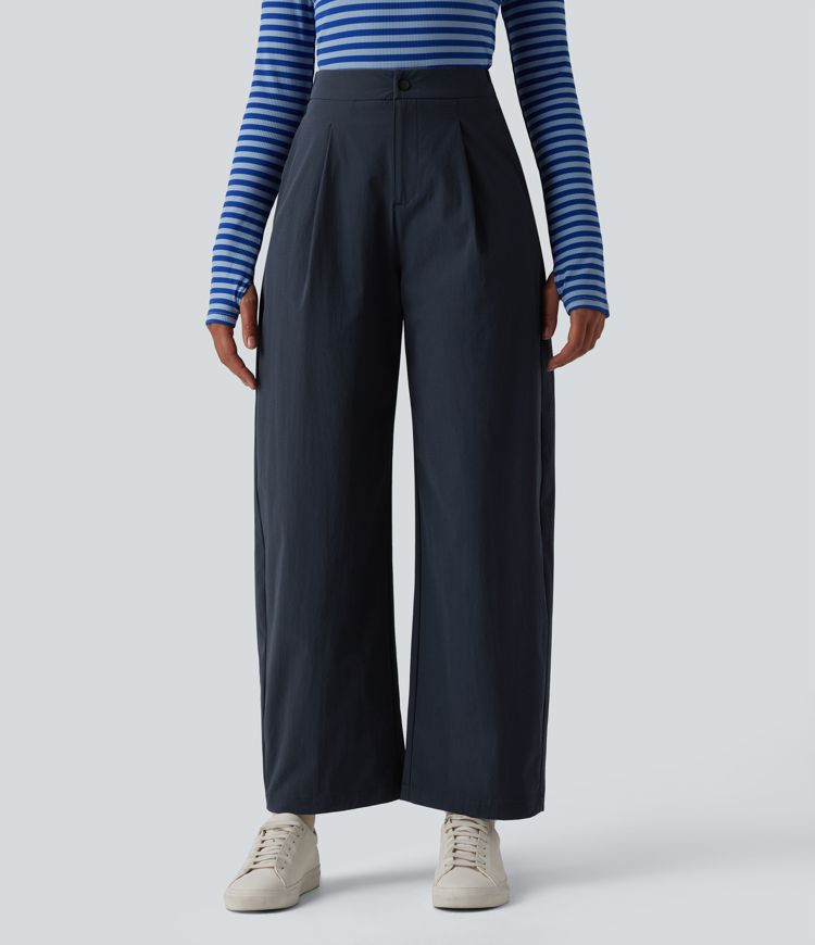 High Waisted Wide Leg Casual Pants with Pockets