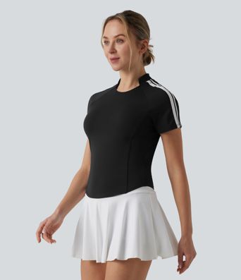 SoftlyZero™ QuickDry Short Sleeve Color Block Tennis Sports Top