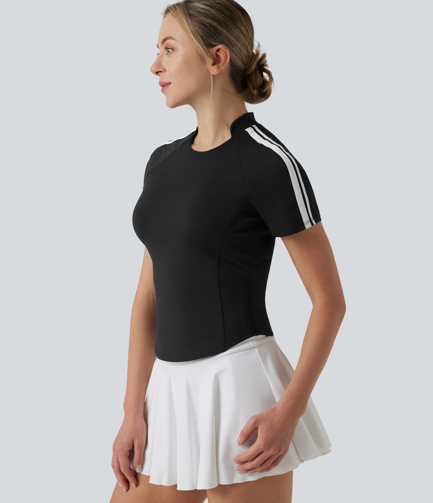 SoftlyZero™ QuickDry Short Sleeve Color Block Tennis Sports Top