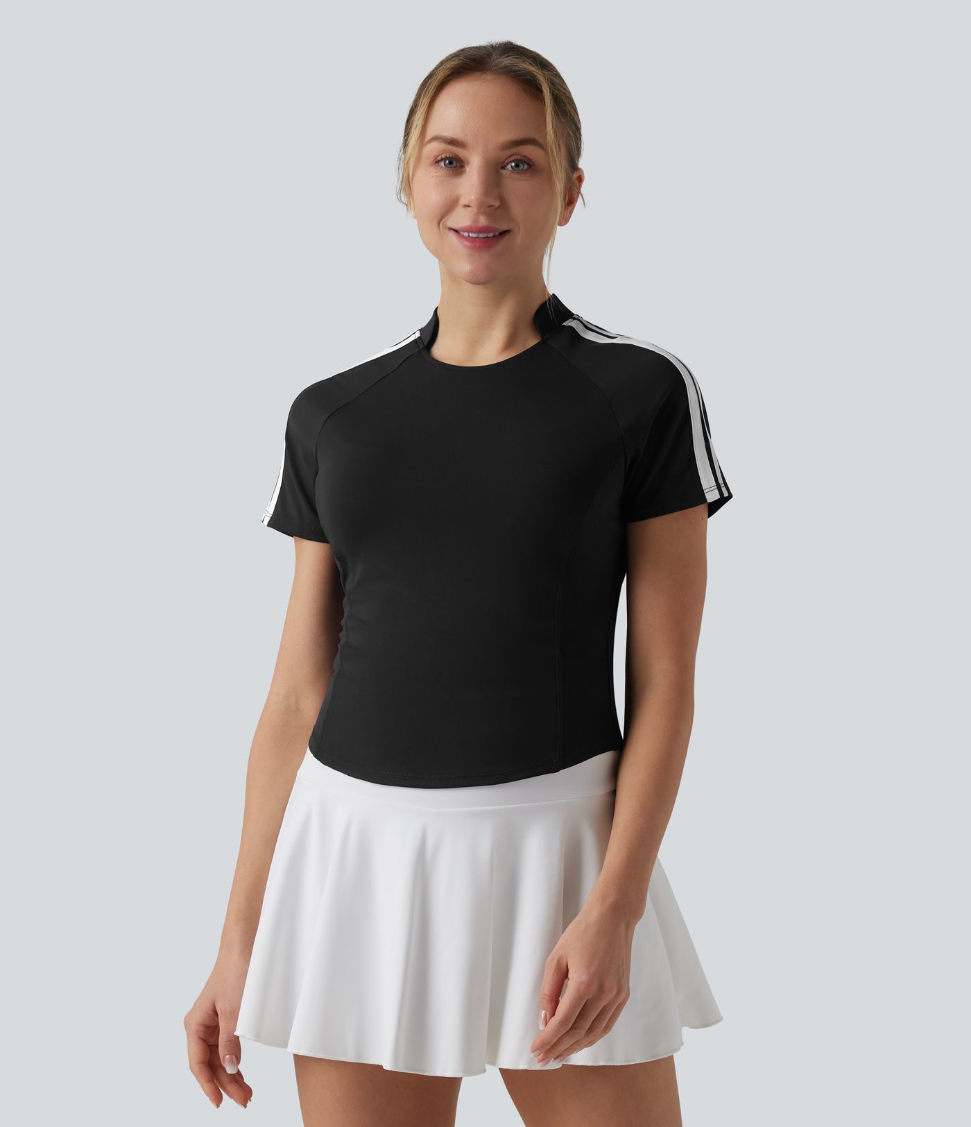 SoftlyZero™ QuickDry Short Sleeve Color Block Tennis Sports Top