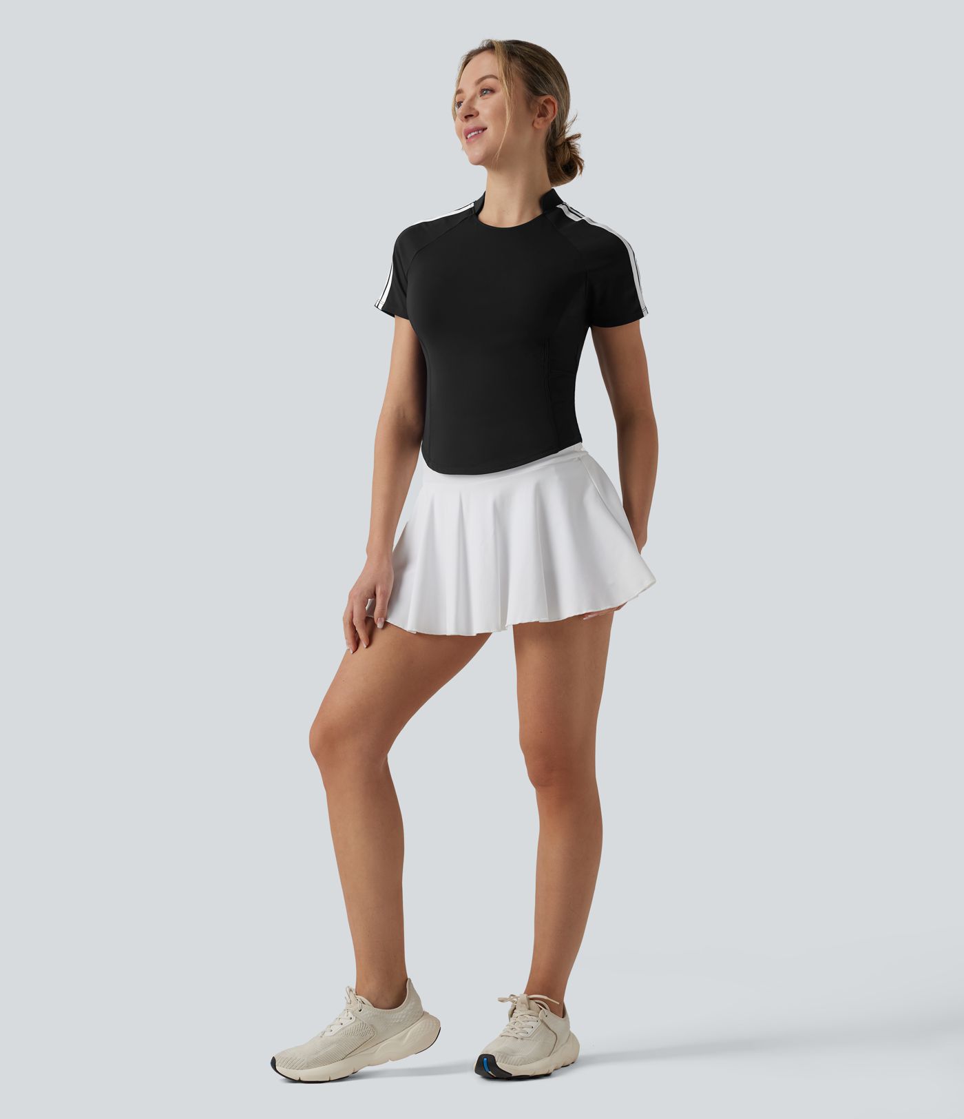 SoftlyZero™ QuickDry Short Sleeve Color Block Tennis Sports Top