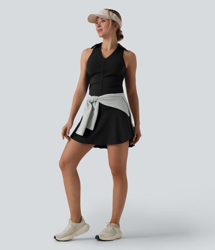 Softlyzero™ Airy Racerback Ruched Cool Touch Tennis Sports Top-UPF50+