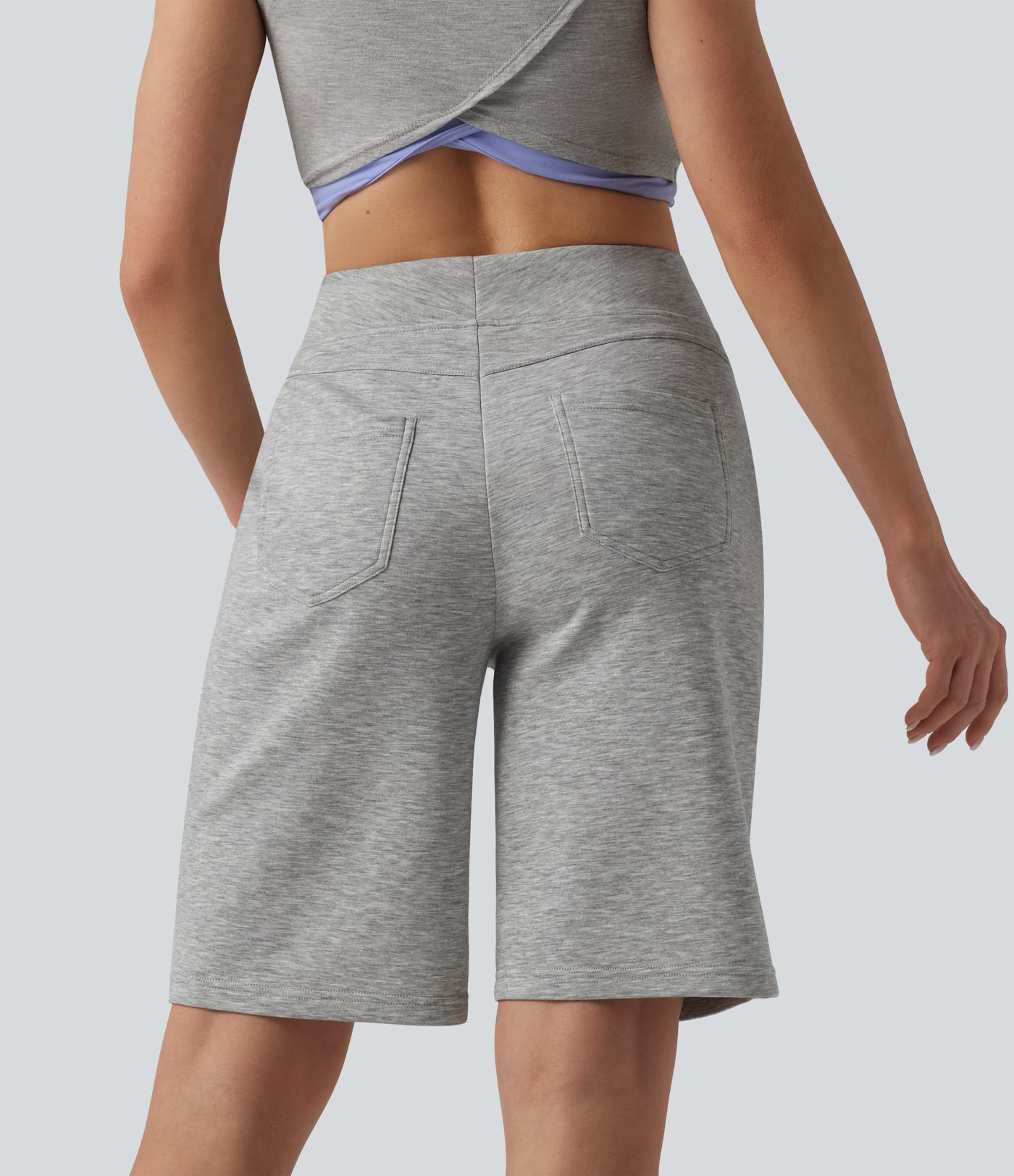 High Waisted Casual Shorts with Pockets