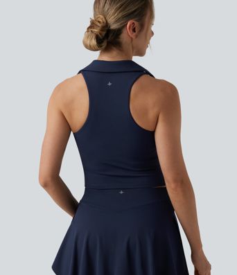 Softlyzero™ Airy Racerback Ruched Cool Touch Tennis Sports Top-UPF50+