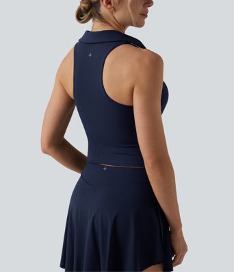 Softlyzero™ Airy Racerback Ruched Cool Touch Tennis Sports Top-UPF50+