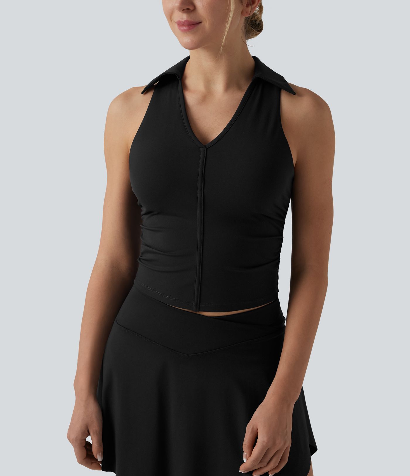 Softlyzero™ Airy Racerback Ruched Cool Touch Tennis Sports Top-UPF50+