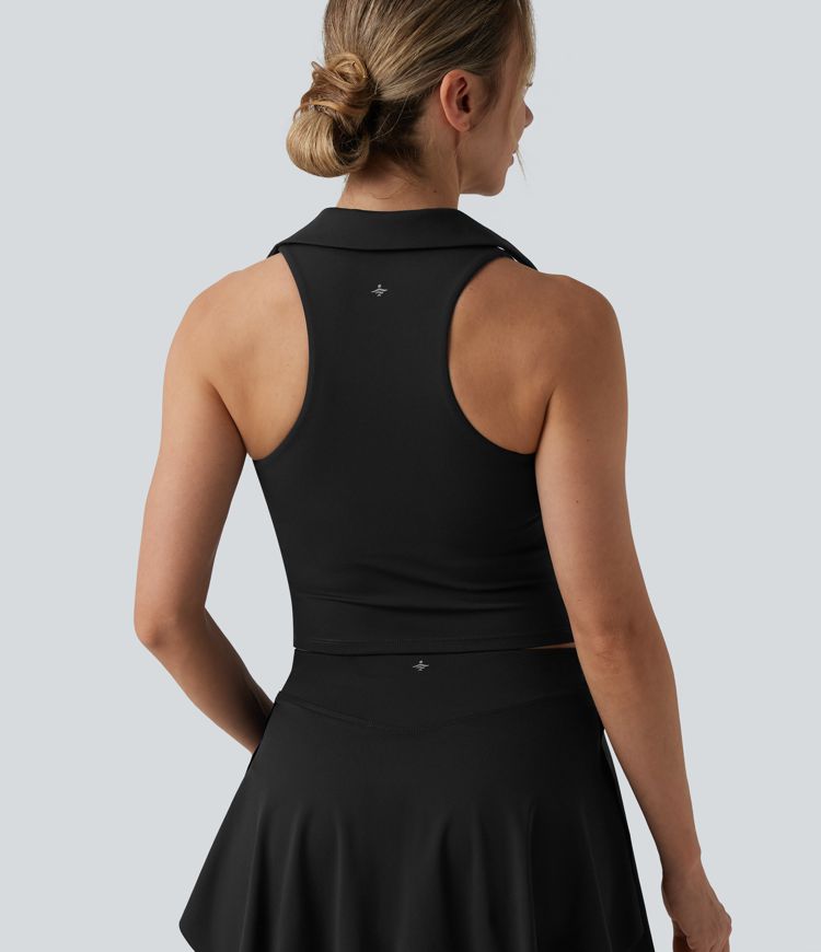Softlyzero™ Airy Racerback Ruched Cool Touch Tennis Sports Top-UPF50+