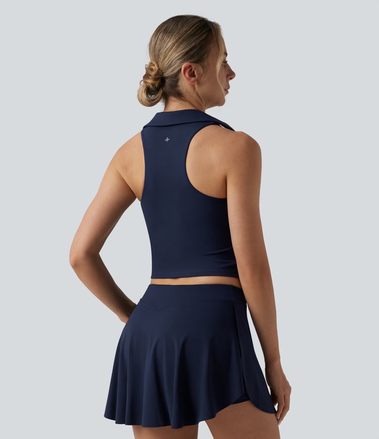 Softlyzero™ Airy Racerback Ruched Cool Touch Tennis Sports Top-UPF50+