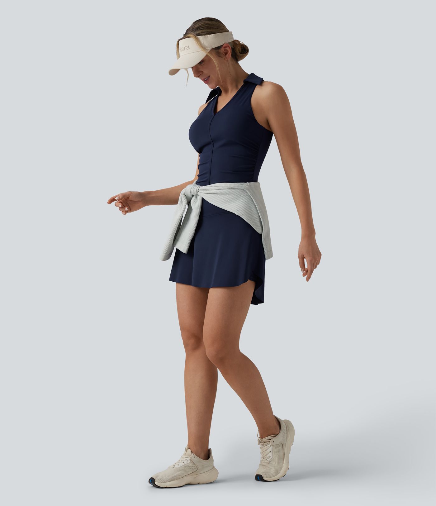 Softlyzero™ Airy Racerback Ruched Cool Touch Tennis Sports Top-UPF50+