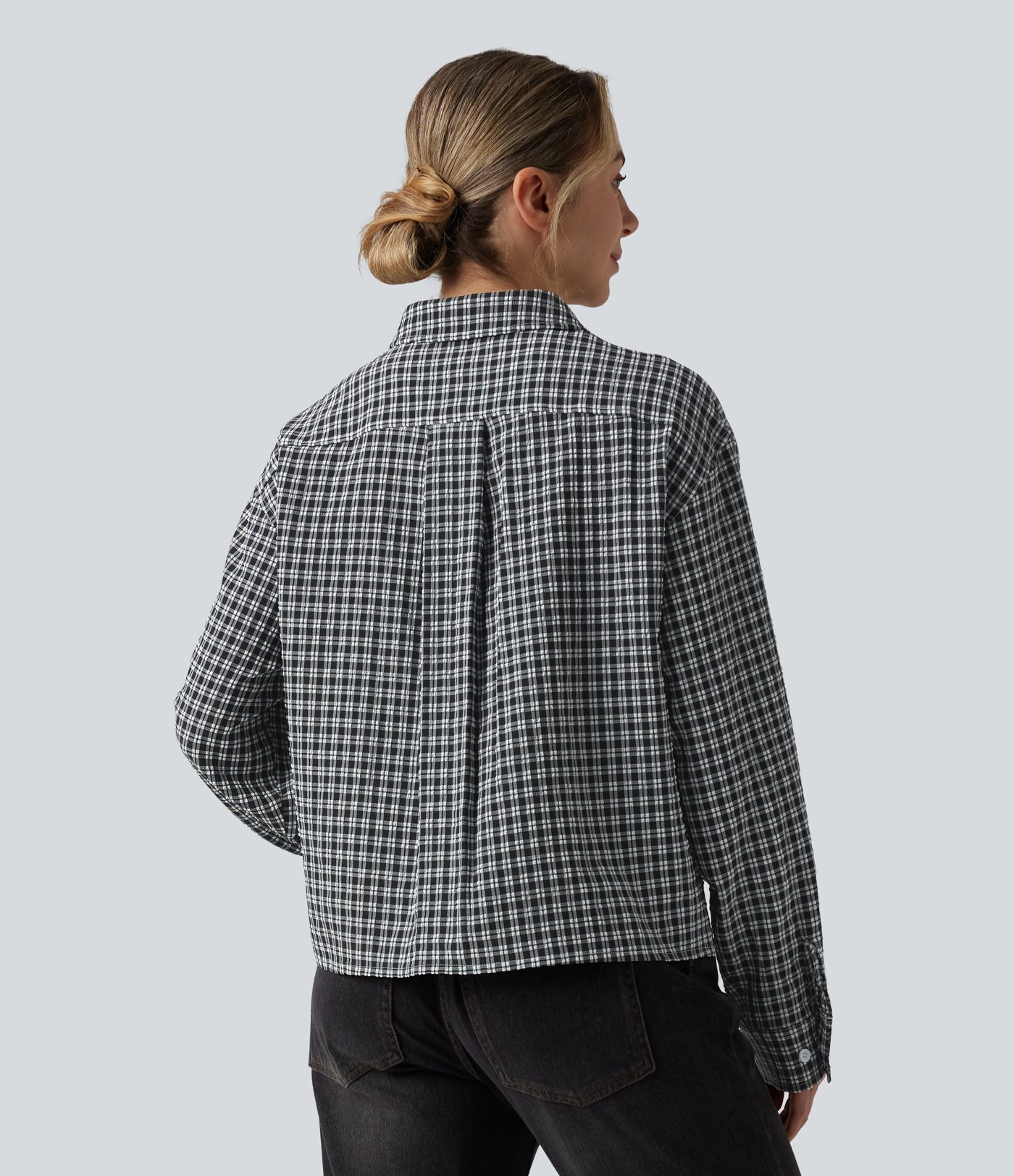 Vichy-Karo Langarm-Freizeithemd