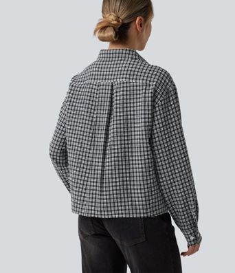 Vichy-Karo Langarm-Freizeithemd