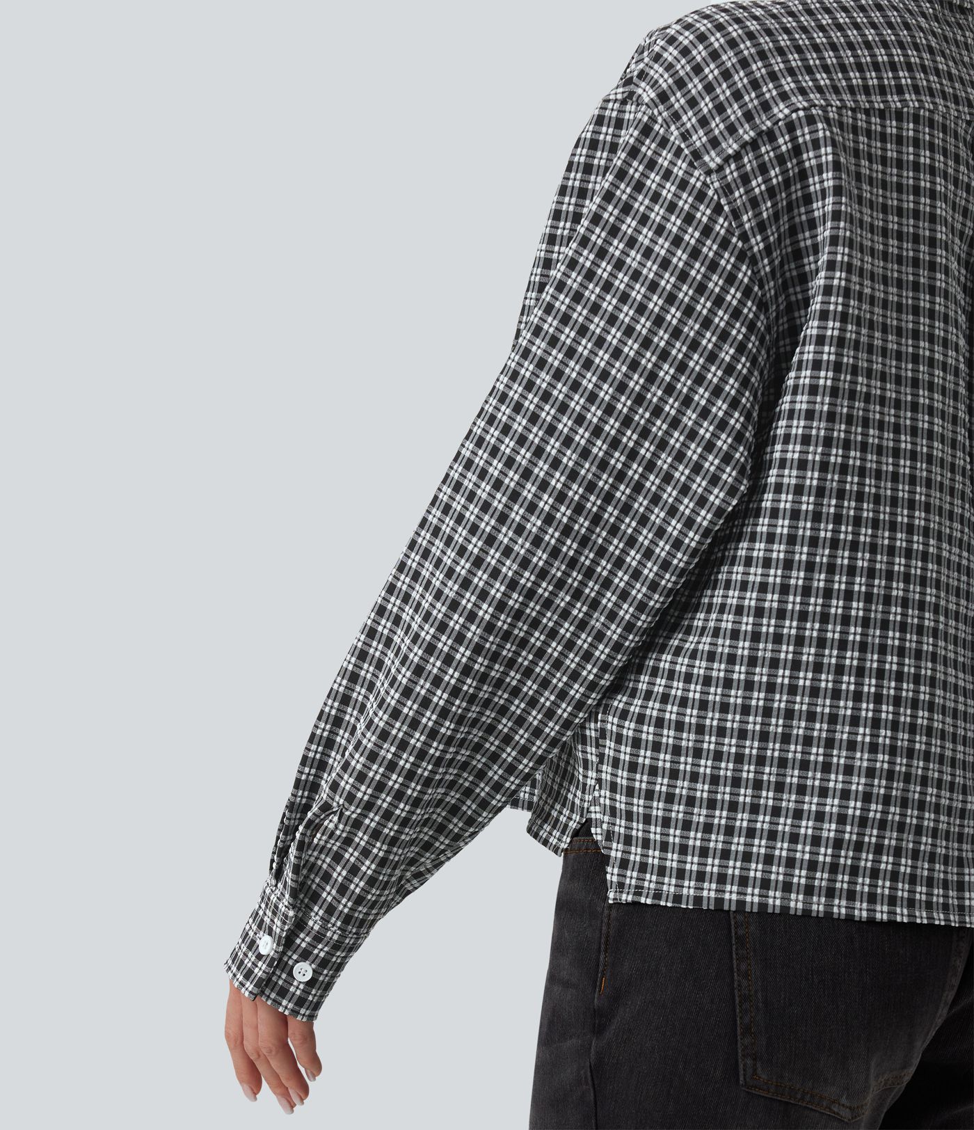 Vichy-Karo Langarm-Freizeithemd