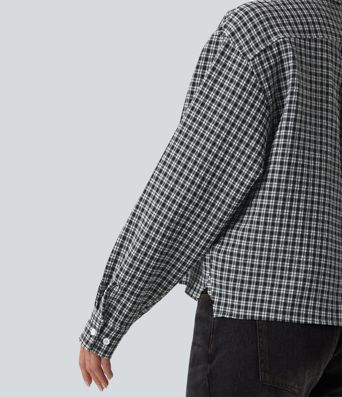 Vichy-Karo Langarm-Freizeithemd