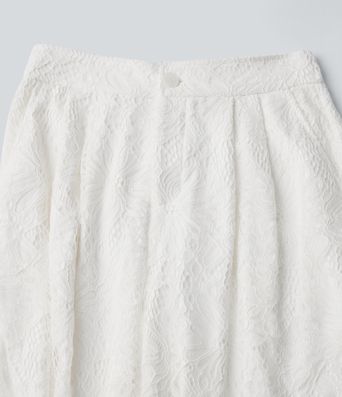 High Waisted Wide Leg Contrast Lace Casual Pants with Pockets