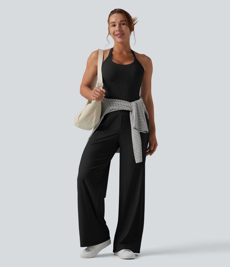 SoftlyZero™ Combinaison décontractée halter, aérienne et au toucher frais, avec poches — Édition Easy Peezy