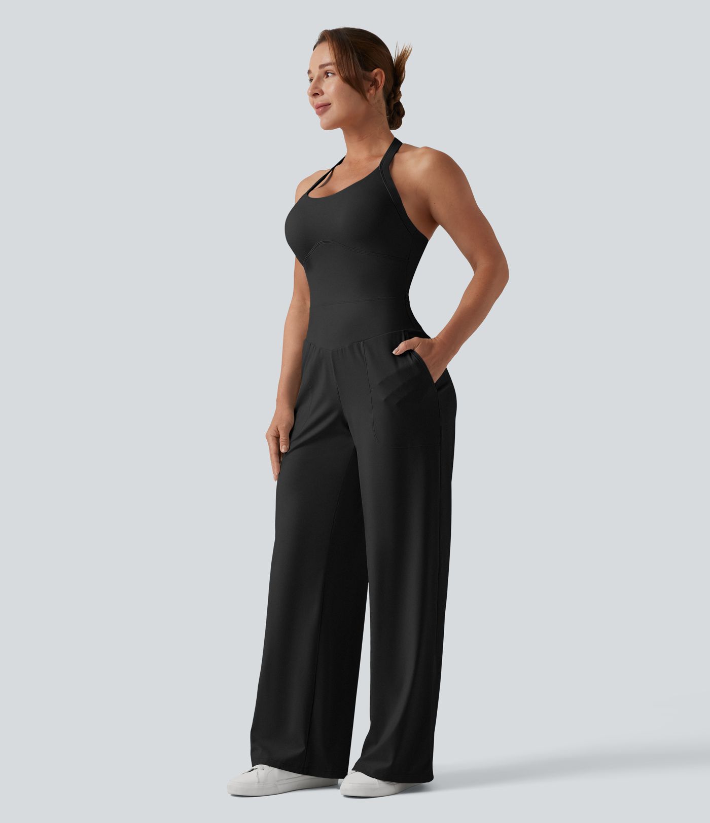 SoftlyZero™ Combinaison décontractée halter, aérienne et au toucher frais, avec poches — Édition Easy Peezy SoftlyZero™ Combinaison décontractée halter, aérienne et au toucher frais, avec poches — Édition Easy Peezy