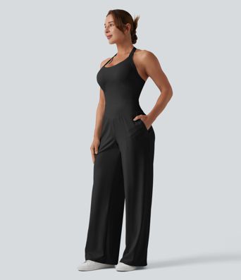 SoftlyZero™ Combinaison décontractée halter, aérienne et au toucher frais, avec poches — Édition Easy Peezy