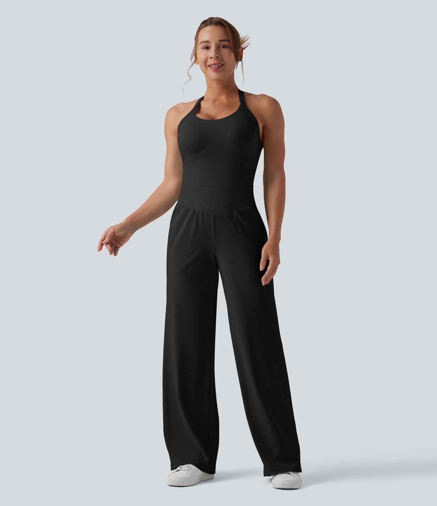 SoftlyZero™ Combinaison décontractée halter, aérienne et au toucher frais, avec poches — Édition Easy Peezy SoftlyZero™ Combinaison décontractée halter, aérienne et au toucher frais, avec poches — Édition Easy Peezy