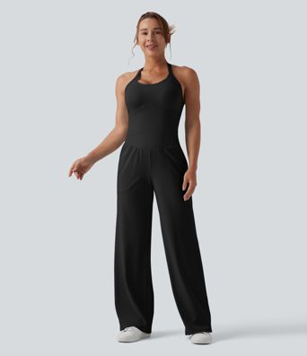 SoftlyZero™ Combinaison décontractée halter, aérienne et au toucher frais, avec poches — Édition Easy Peezy
