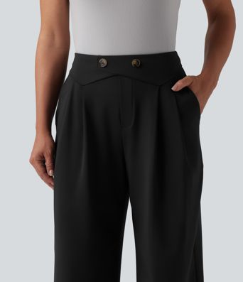 Halara Flex™ DayStretch ψηλόμεσα ίσια παντελόνια εργασίας με τσέπες