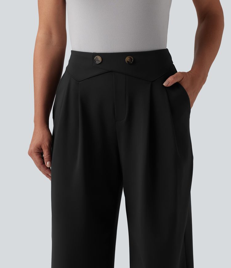 Halara Flex™ DayStretch ψηλόμεσα ίσια παντελόνια εργασίας με τσέπες