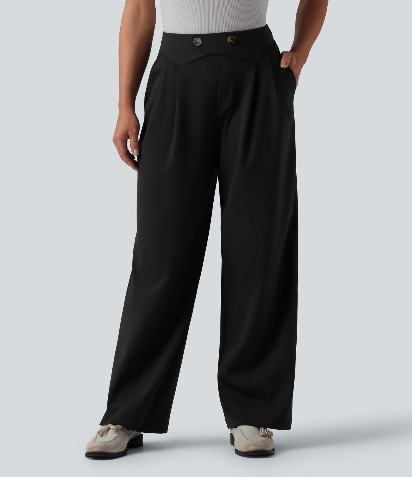 Halara Flex™ DayStretch ψηλόμεσα ίσια παντελόνια εργασίας με τσέπες