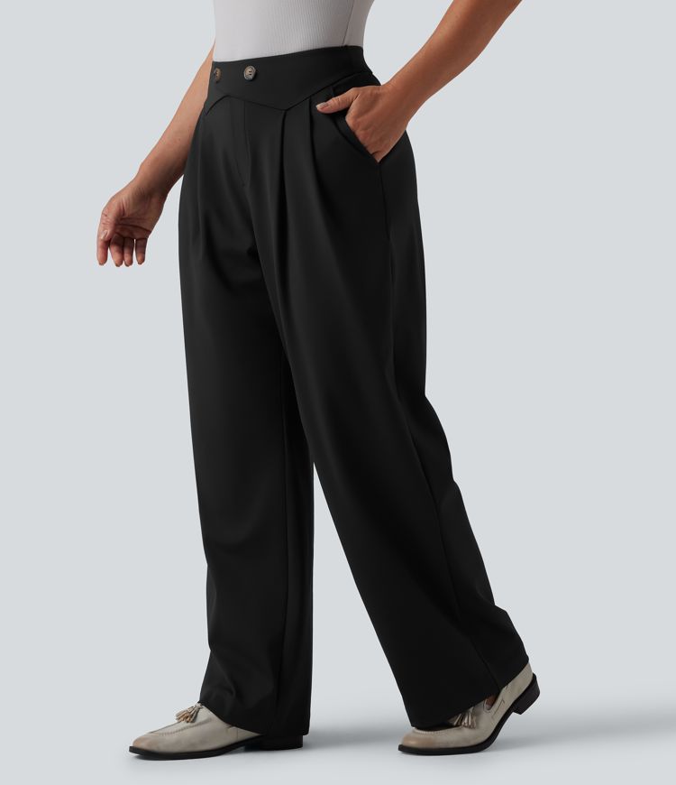 Halara Flex™ DayStretch ψηλόμεσα ίσια παντελόνια εργασίας με τσέπες