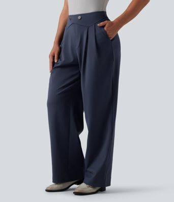 Halara Flex™ DayStretch High Waisted Straight Leg Work Trousers with Pockets
