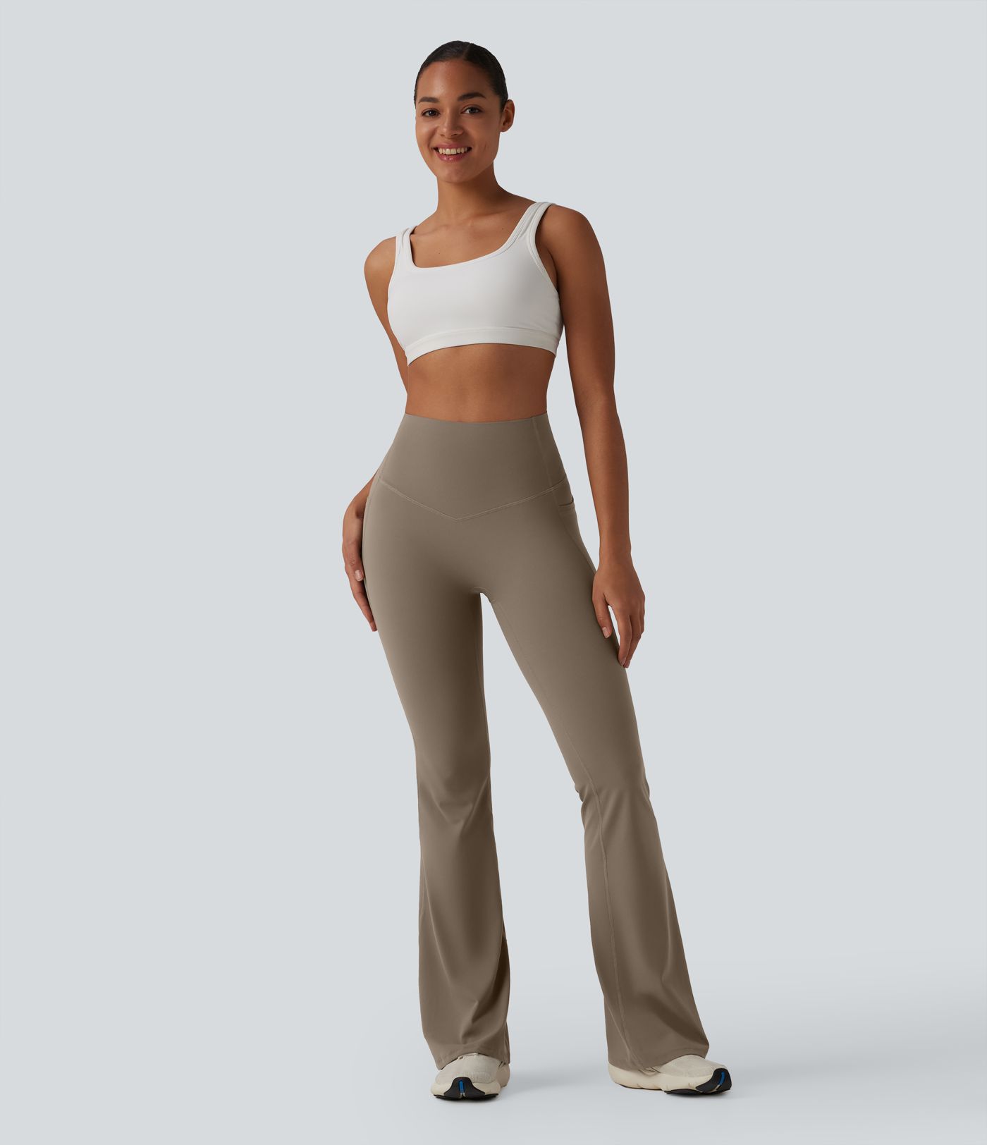 Halara UltraSculpt™ High Waisted Tummy Control Flare Yoga Leggings with Pockets