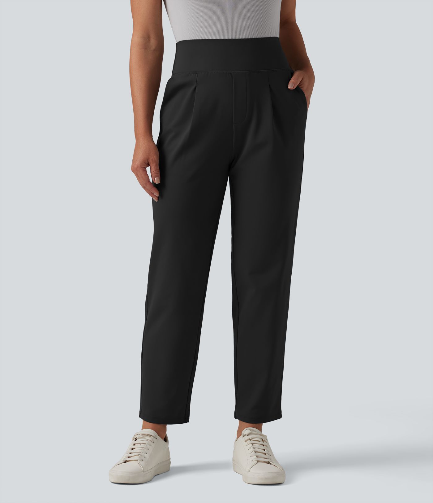 Halara Flex™ DayStretch pantalones de trabajo de tiro alto con control abdominal, pierna cónica y bolsillos