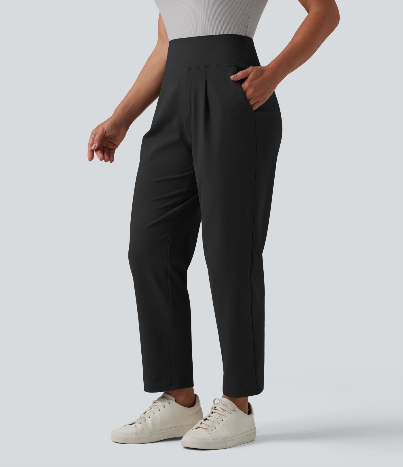 Halara Flex™ DayStretch pantalones de trabajo de tiro alto con control abdominal, pierna cónica y bolsillos